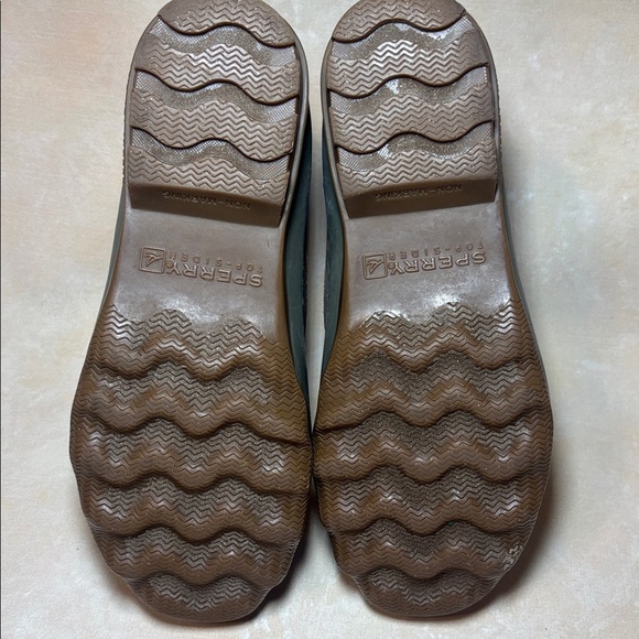 Sperry Top Sider Men's Tan and Olive Duck Rain Boots, size 7 - Picture 7 of 9